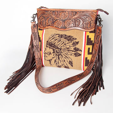 American Darling Signature Crossbody Hand Tooled Saddle Blanket Genuine Leather Women Bag Western Handbag Purse